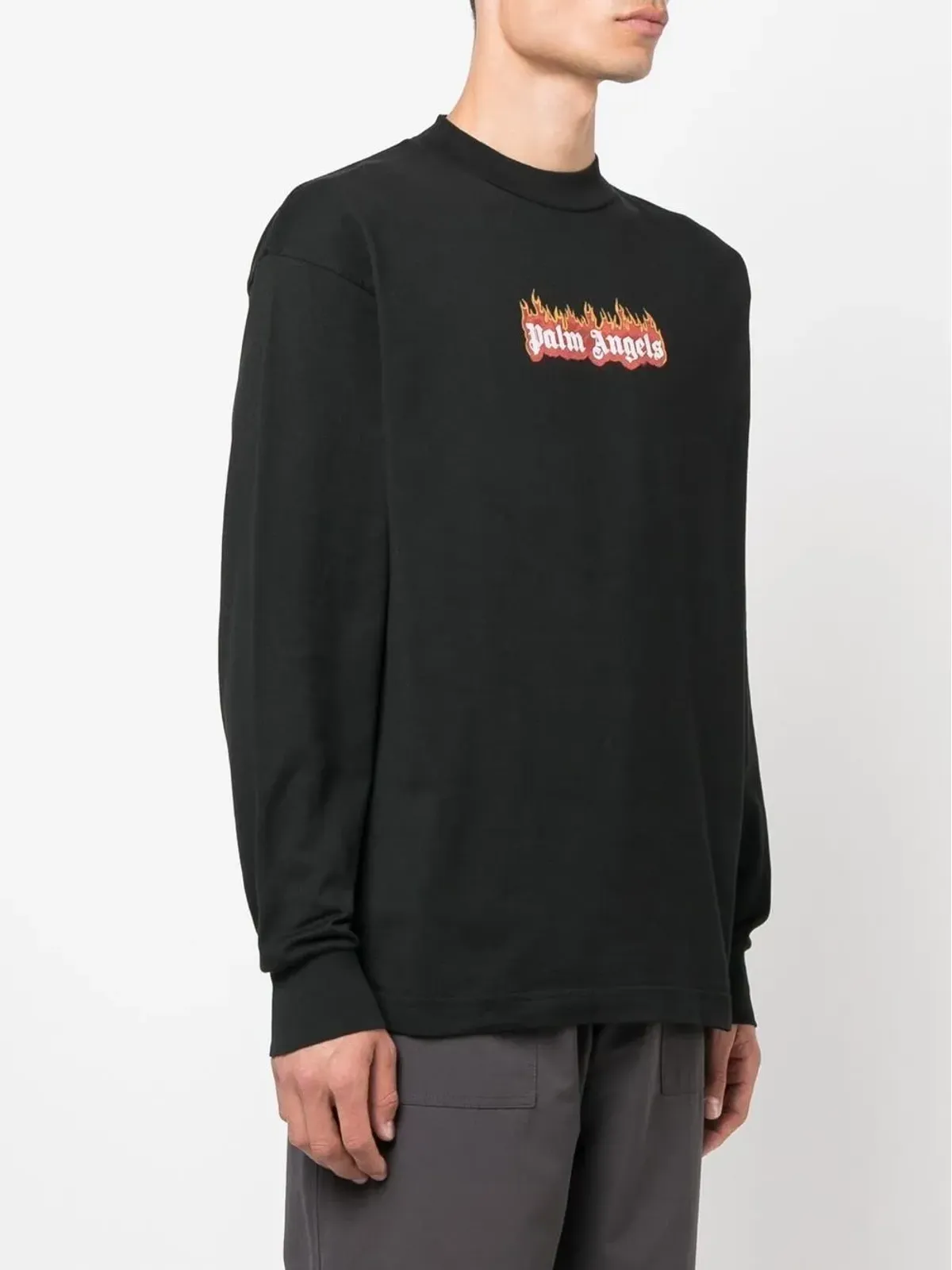 Palm Angels バーニング ロゴプリント ロングスリーブTシャツ - 画像3