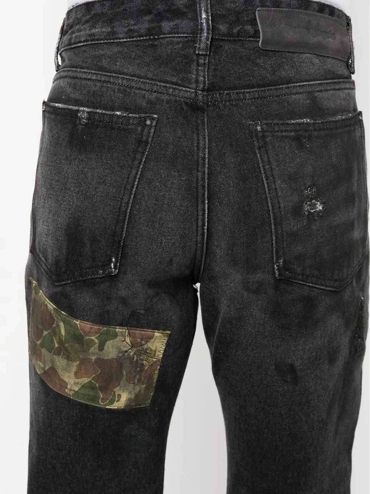 Palm Angels パームエンジェルス palm tree-patch straight-leg jeans - 画像5