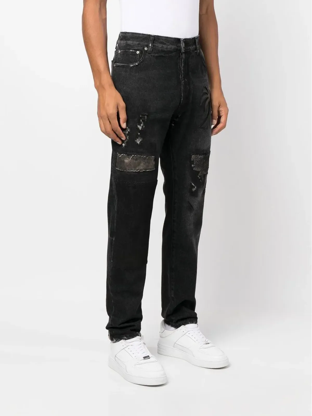 Palm Angels パームエンジェルス palm tree-patch straight-leg jeans - 画像3