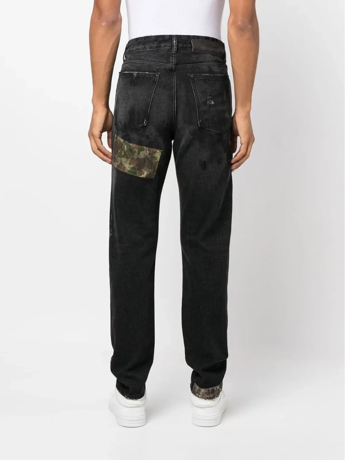 Palm Angels パームエンジェルス palm tree-patch straight-leg jeans - 画像4