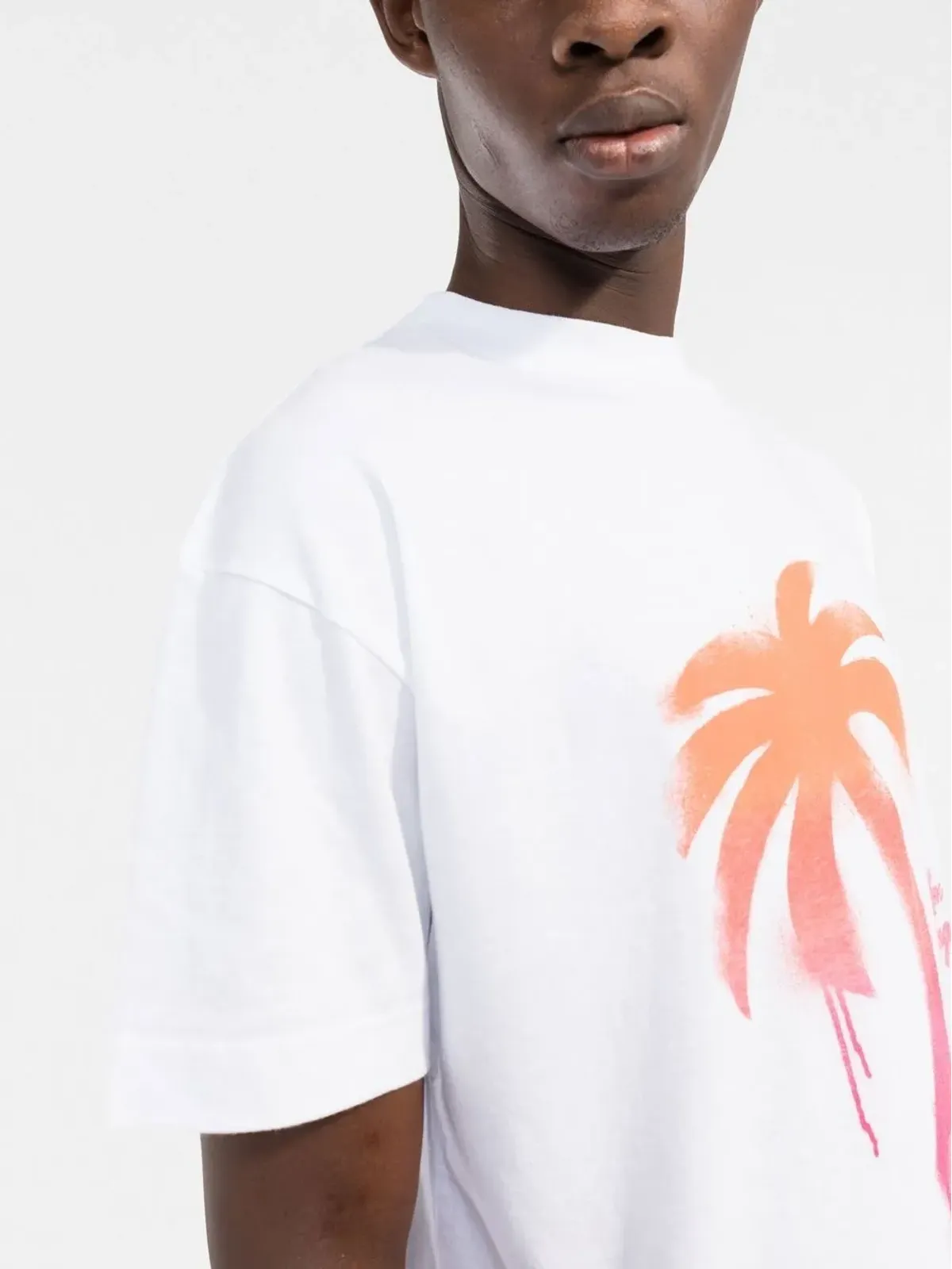 Palm Angels パームツリー柄コットンTシャツ - ホワイト - 画像5