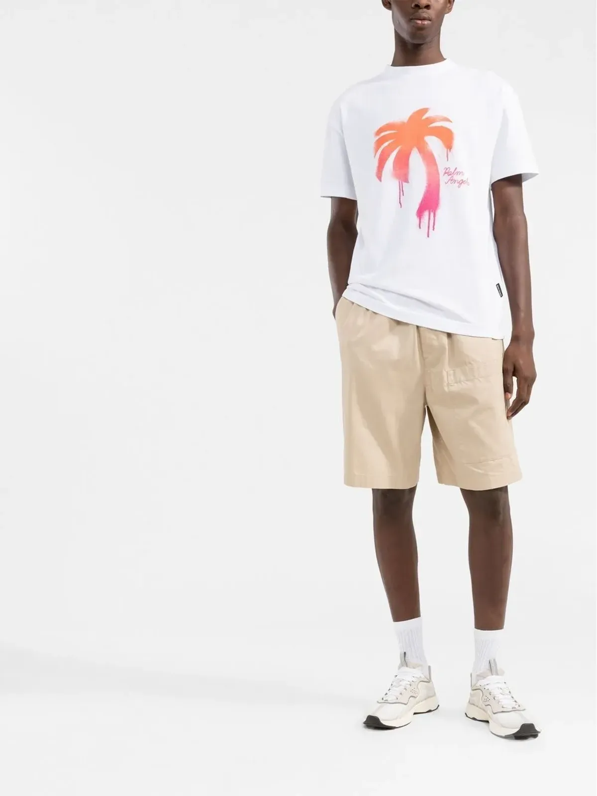Palm Angels パームツリー柄コットンTシャツ - ホワイト - 画像2