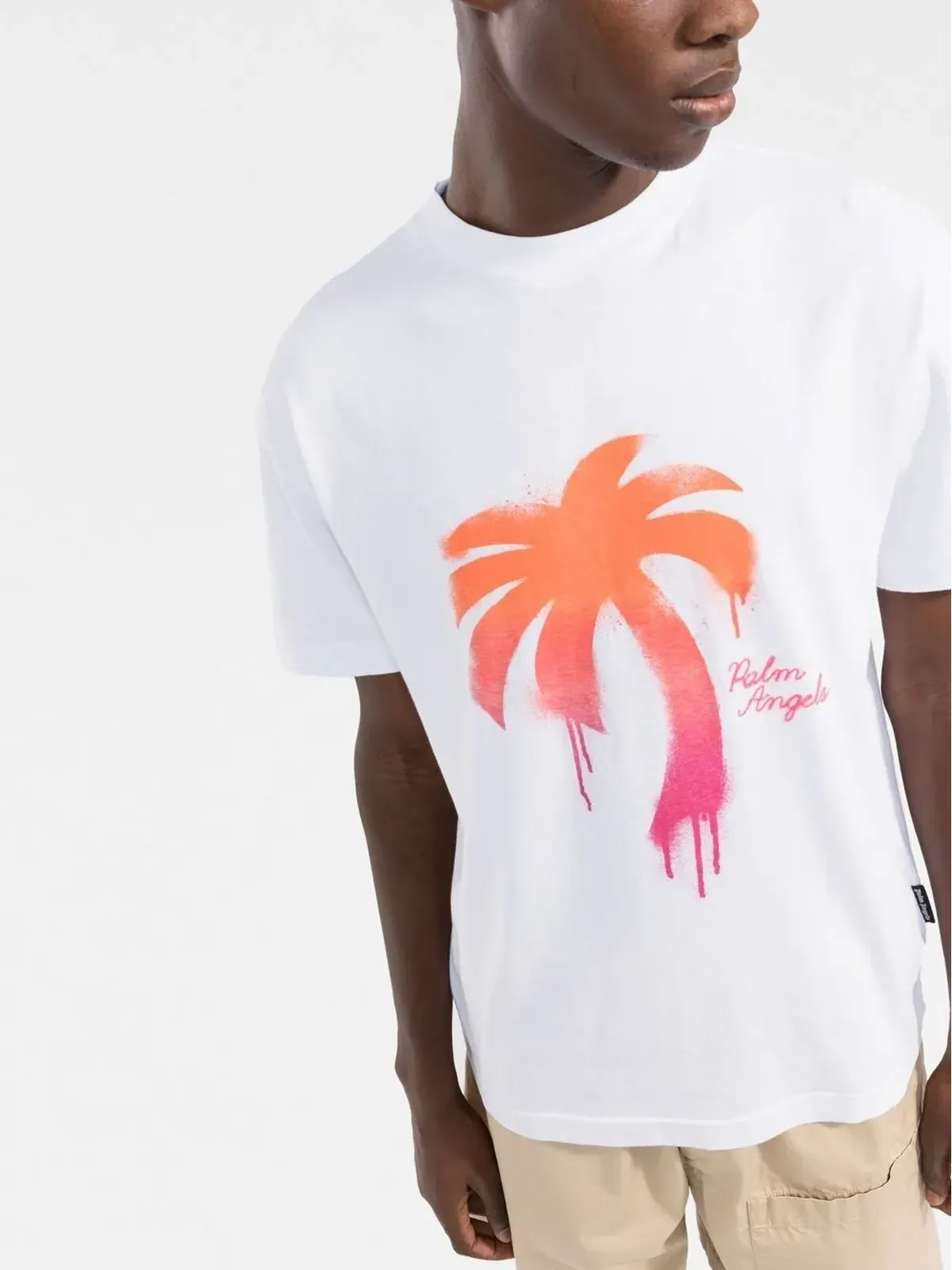 Palm Angels パームツリー柄コットンTシャツ - ホワイト - 画像3