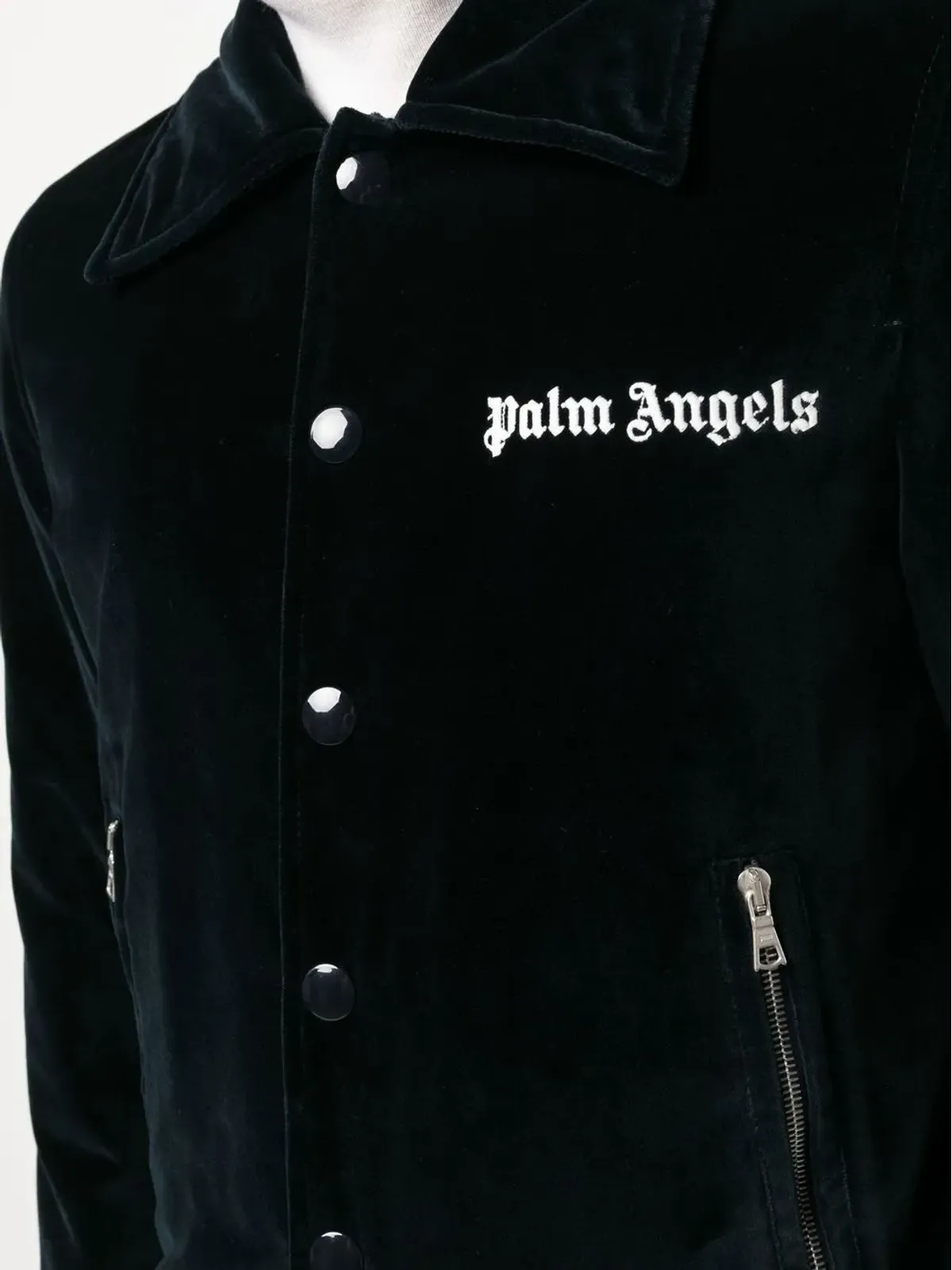 Palm Angels ロゴ刺繍ベロアジャケット - 画像5