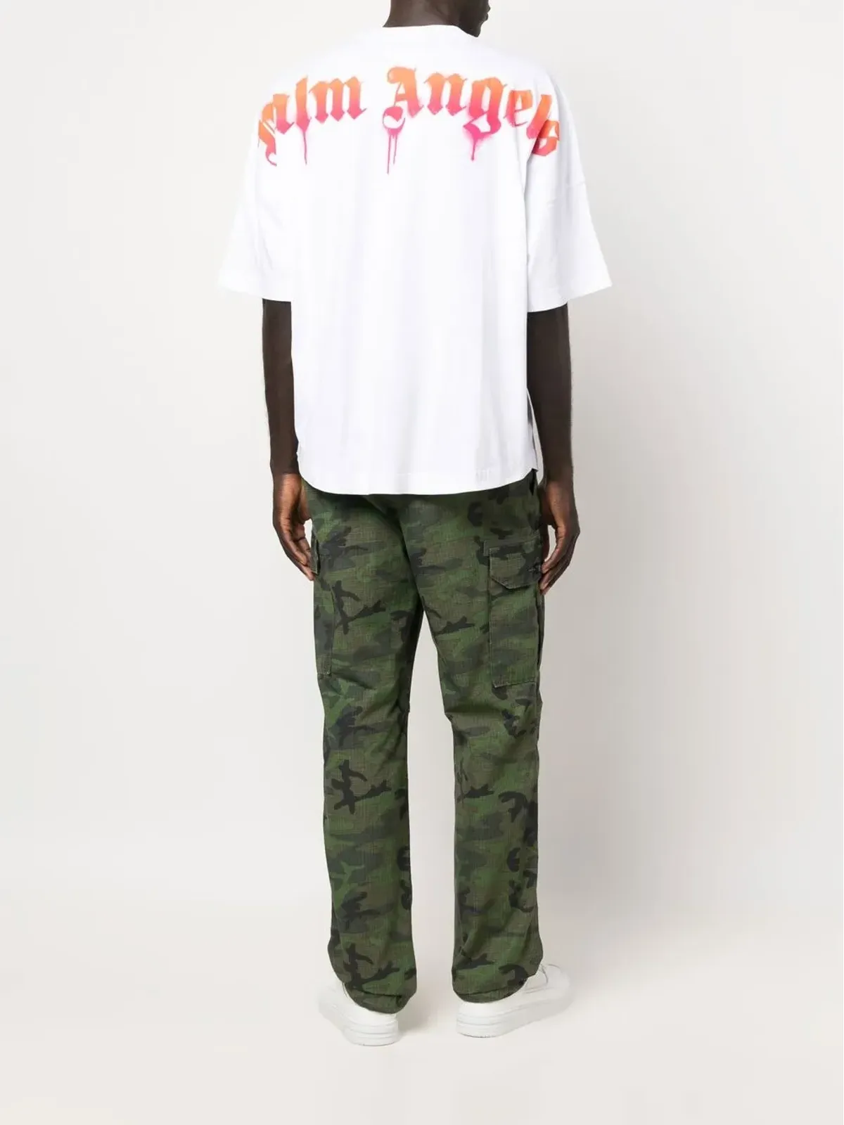 Palm Angels スプレーエフェクト ロゴプリント Tシャツ - 画像2