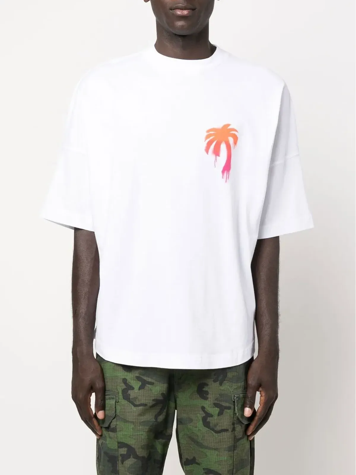 Palm Angels スプレーエフェクト ロゴプリント Tシャツ - 画像3