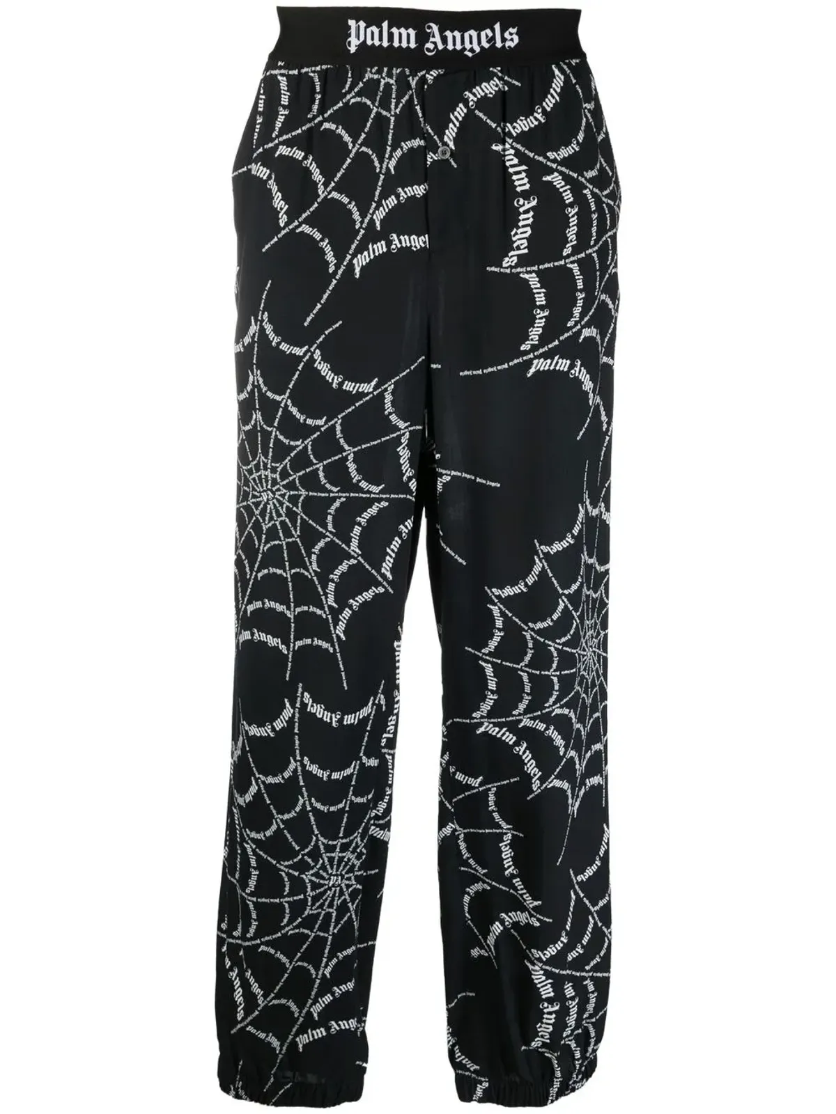 Palm Angels スパイダーネットプリント トラックパンツ ブラック - 画像1