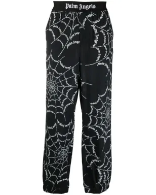 Palm Angels スパイダーネットプリント トラックパンツ ブラック - サムネイル1