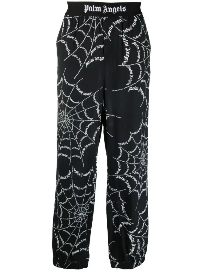 Palm Angels Palm Angels スパイダーネットプリント トラックパンツ ブラックの商品画像