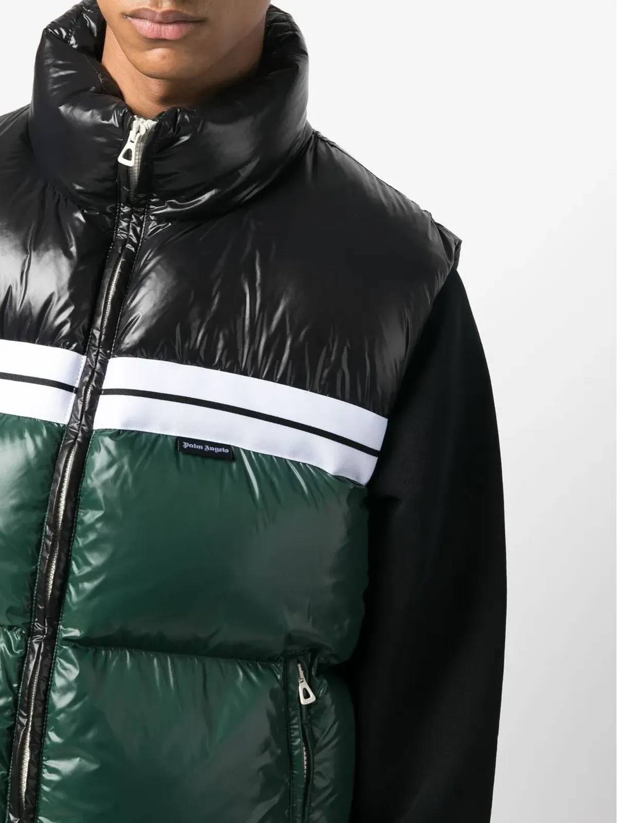 Palm Angels カラーブロック パッド入りジレ（グリーン） - 画像5