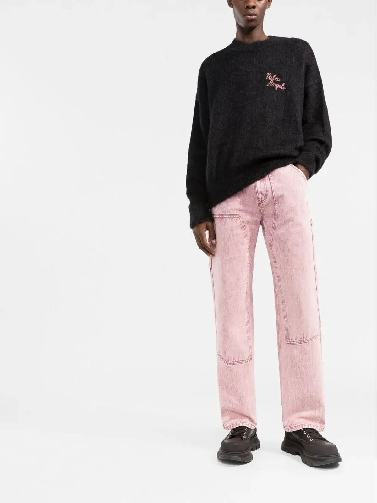 Palm Angels パームモチーフ クルーネック セーター - ブラック - 画像2