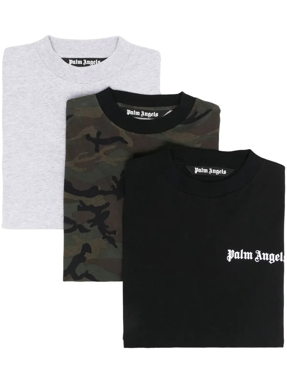 Palm Angels three-pack logo-print T-shirts - Black - 画像1