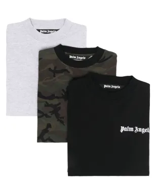 Palm Angels three-pack logo-print T-shirts - Black - サムネイル1