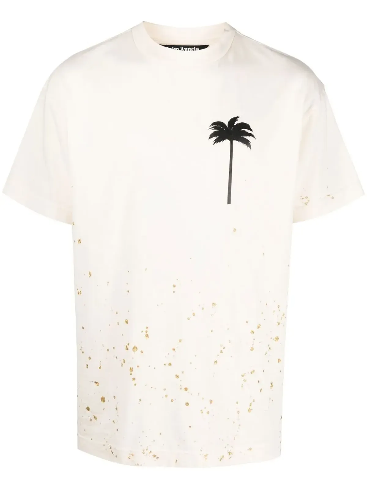 Palm Angels スプラターエフェクト ロゴプリント Tシャツ - 画像1