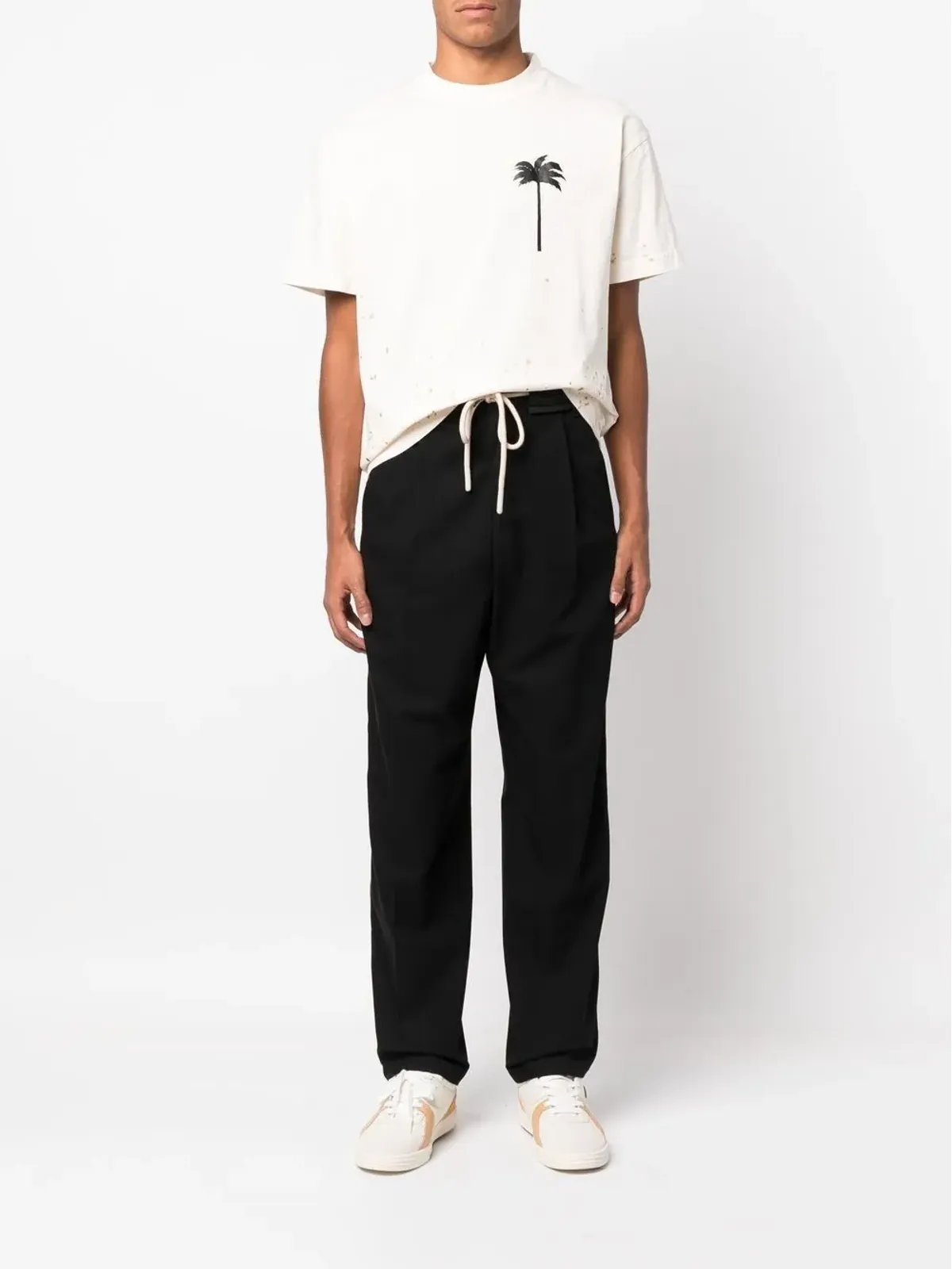 Palm Angels スプラターエフェクト ロゴプリント Tシャツ - 画像2