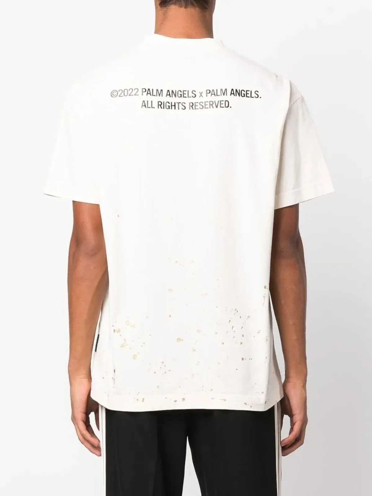 Palm Angels スプラターエフェクト ロゴプリント Tシャツ - 画像4