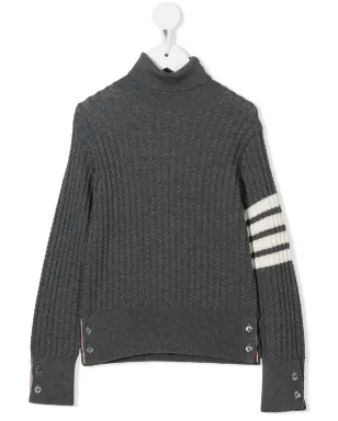Thom Browne Kids ストライプディテール ロールネックセーター - サムネイル1