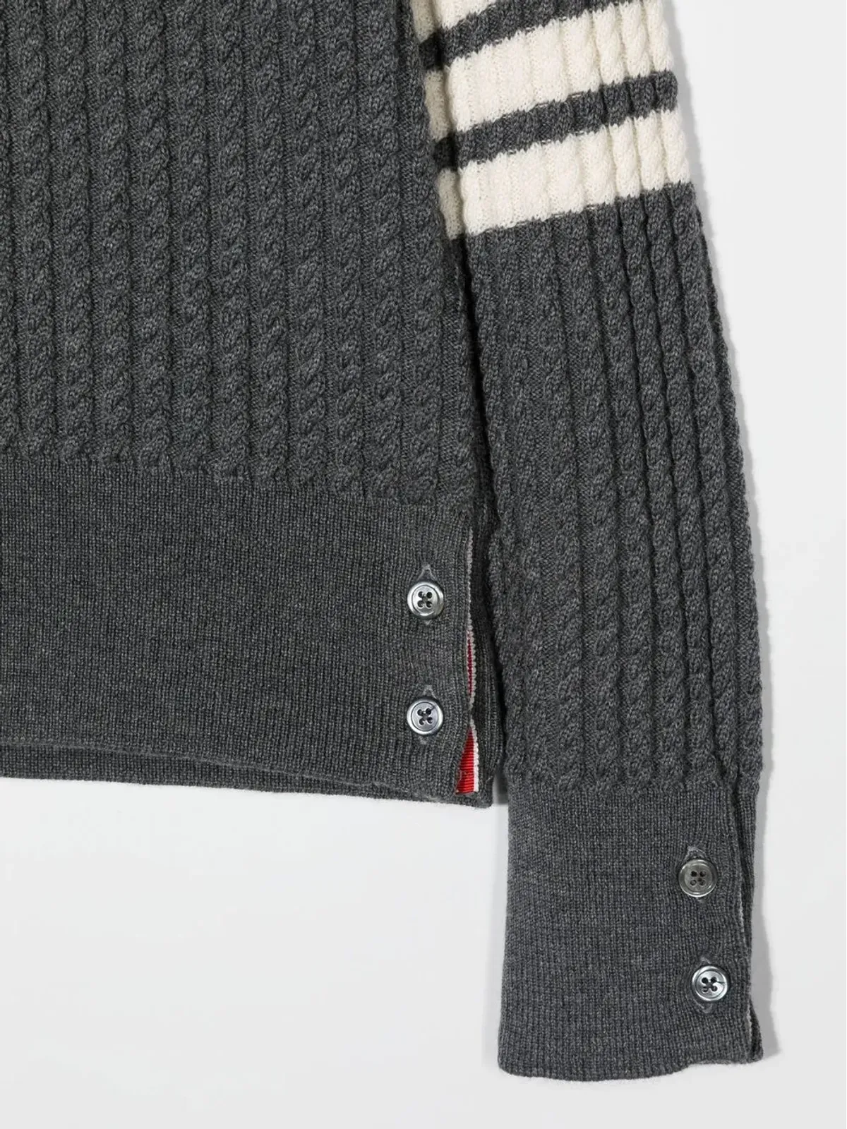 Thom Browne Kids ストライプディテール ロールネックセーター - 画像3