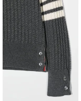 Thom Browne Kids ストライプディテール ロールネックセーター - サムネイル3