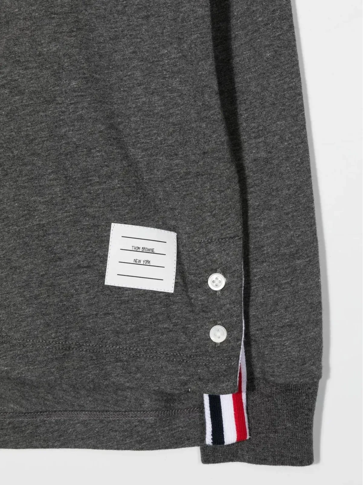 Thom Browne Kids ロングスリーブ コットンTシャツ - グレー - 画像3