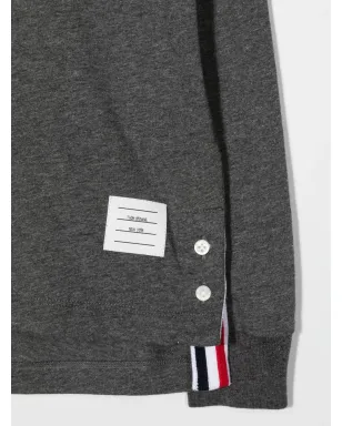 Thom Browne Kids ロングスリーブ コットンTシャツ - グレー - サムネイル3