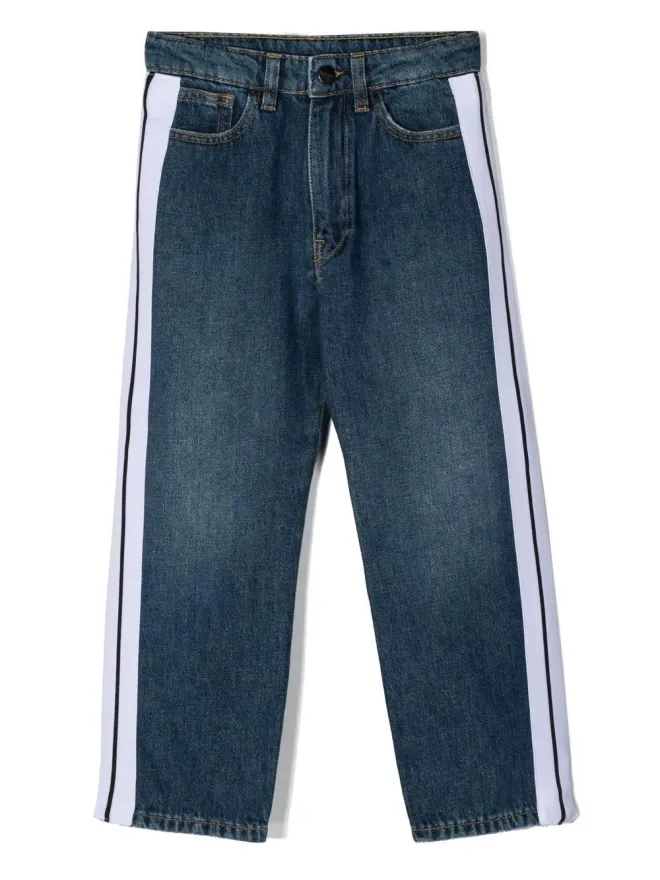 Palm Angels Kids Palm Angels Kids サイドストライプデニムジーンズの商品画像