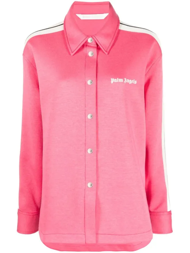 Palm Angels Palm Angels ロゴプリント ストライプシャツ ピンクの商品画像
