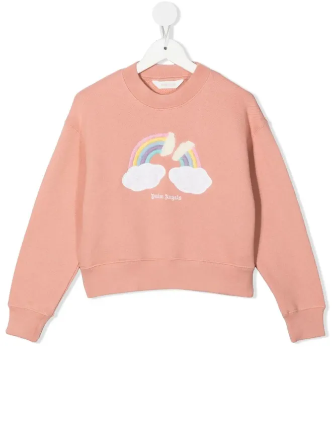 Palm Angels Kids Palm Angels Kids 虹プリント コットンジャンパー - Pinkの商品画像