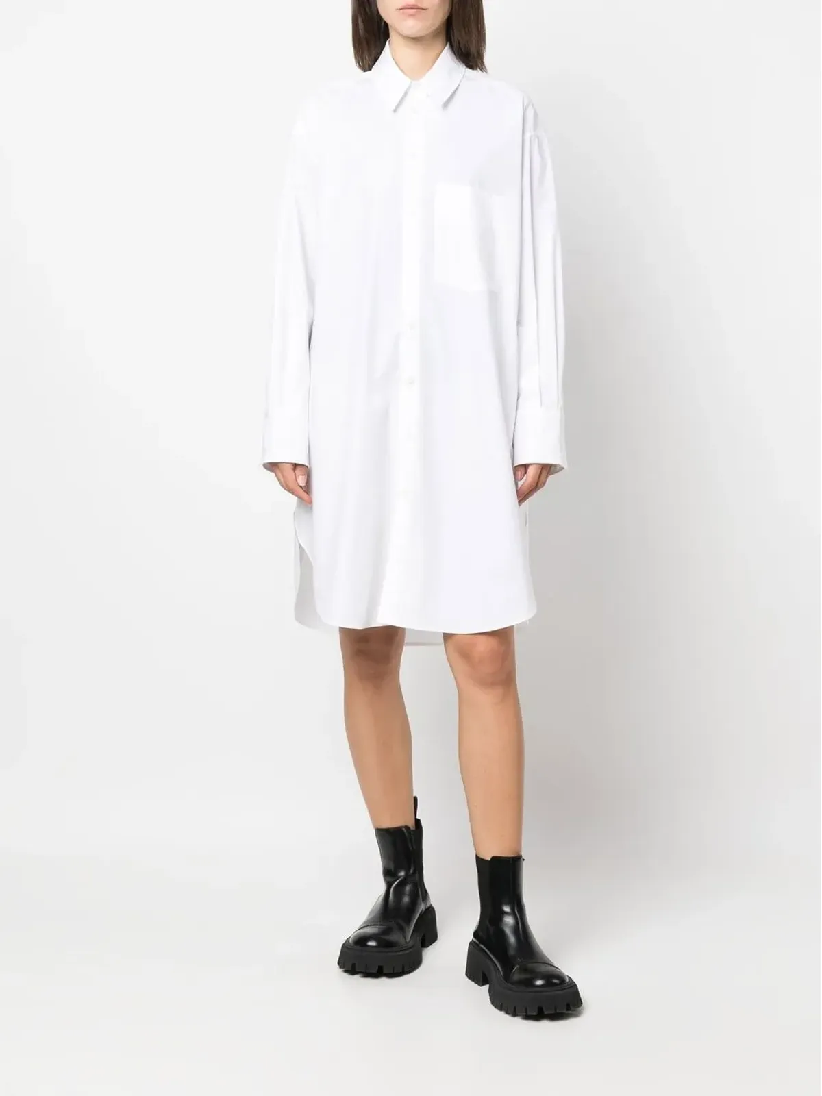 Palm Angels ラインストーンロゴ シャツドレス - 画像3