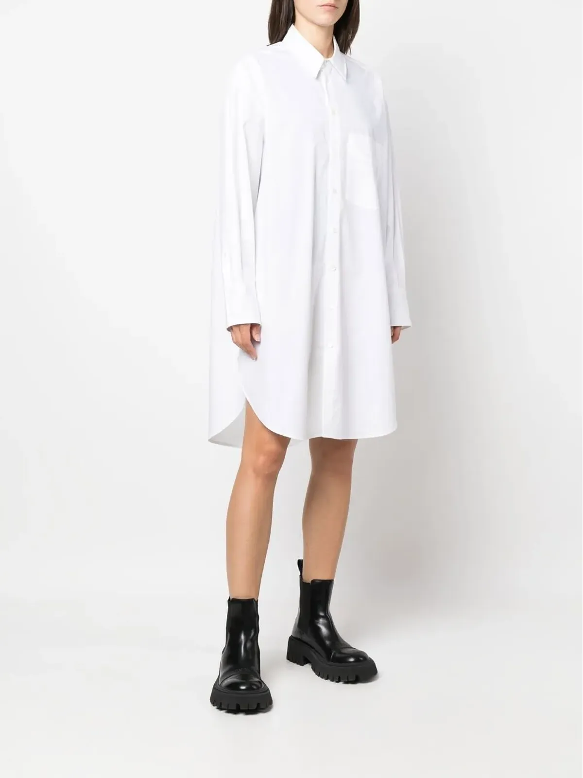 Palm Angels ラインストーンロゴ シャツドレス - 画像4