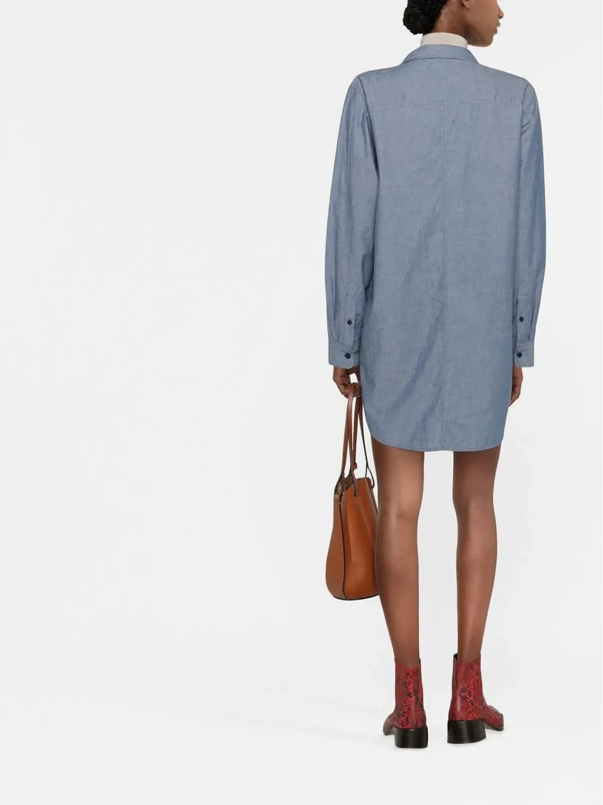 ISABEL MARANT ブリジット チャンブレー ボタン留め シャツドレス - 画像4