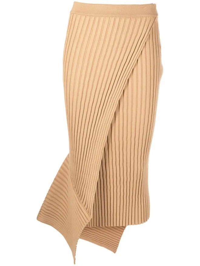 Stella McCartney Stella McCartney アシンメトリックリブニット ラップスカートの商品画像
