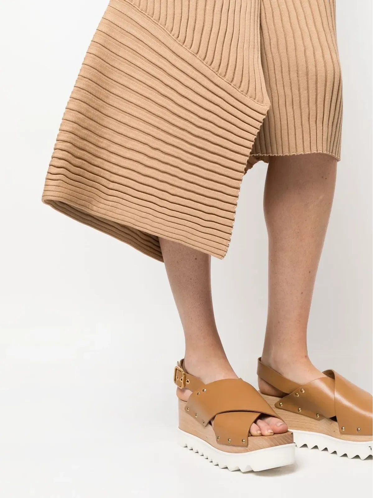 Stella McCartney アシンメトリックリブニット ラップスカート - 画像5