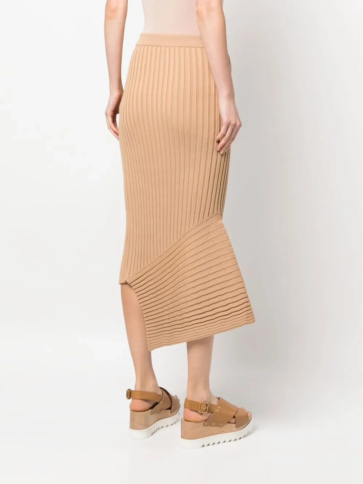 Stella McCartney アシンメトリックリブニット ラップスカート - 画像4