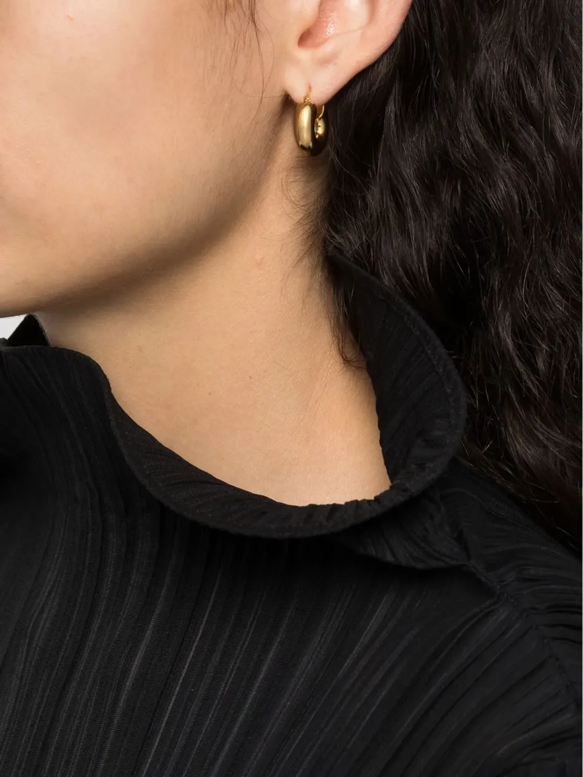 Jil Sander スカルプチュアル・フープピアス - 画像2