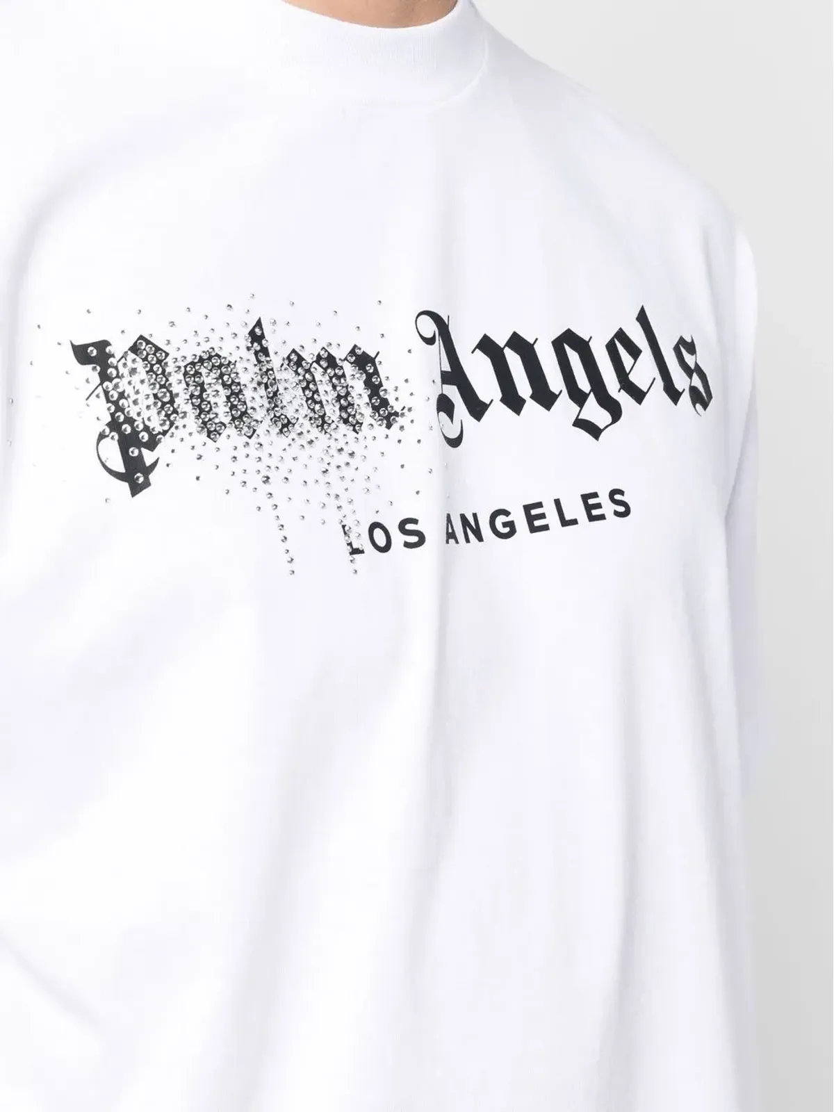 Palm Angels ラインストーン吹き付け ロゴプリント Tシャツ - 画像5