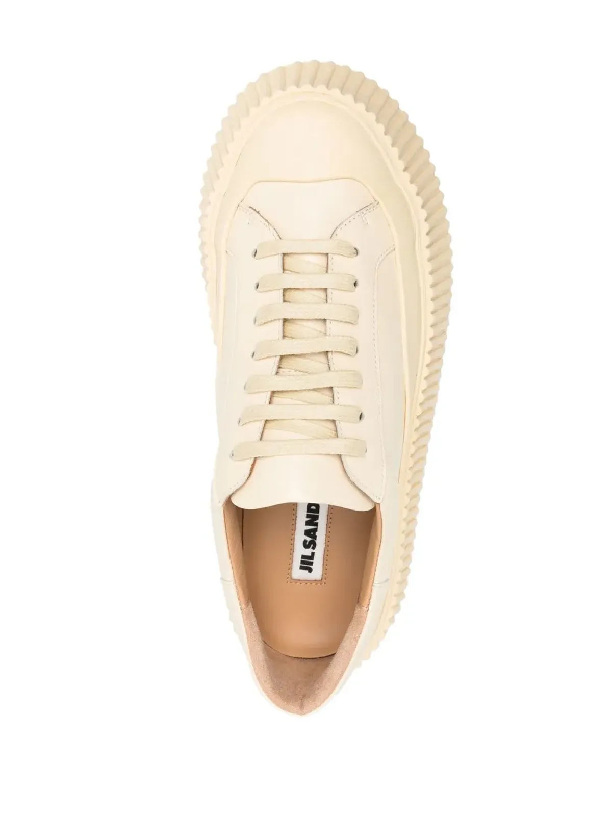 Jil Sander パネルド ローカット レザースニーカー - 画像4