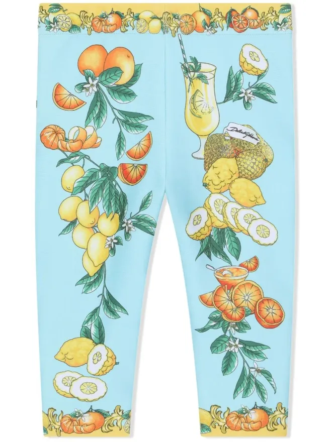 Dolce & Gabbana Kids Dolce & Gabbana Kids シトラスプリント コットンレギンスの商品画像