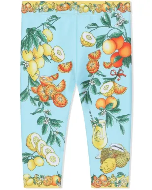 Dolce & Gabbana Kids シトラスプリント コットンレギンス - サムネイル2