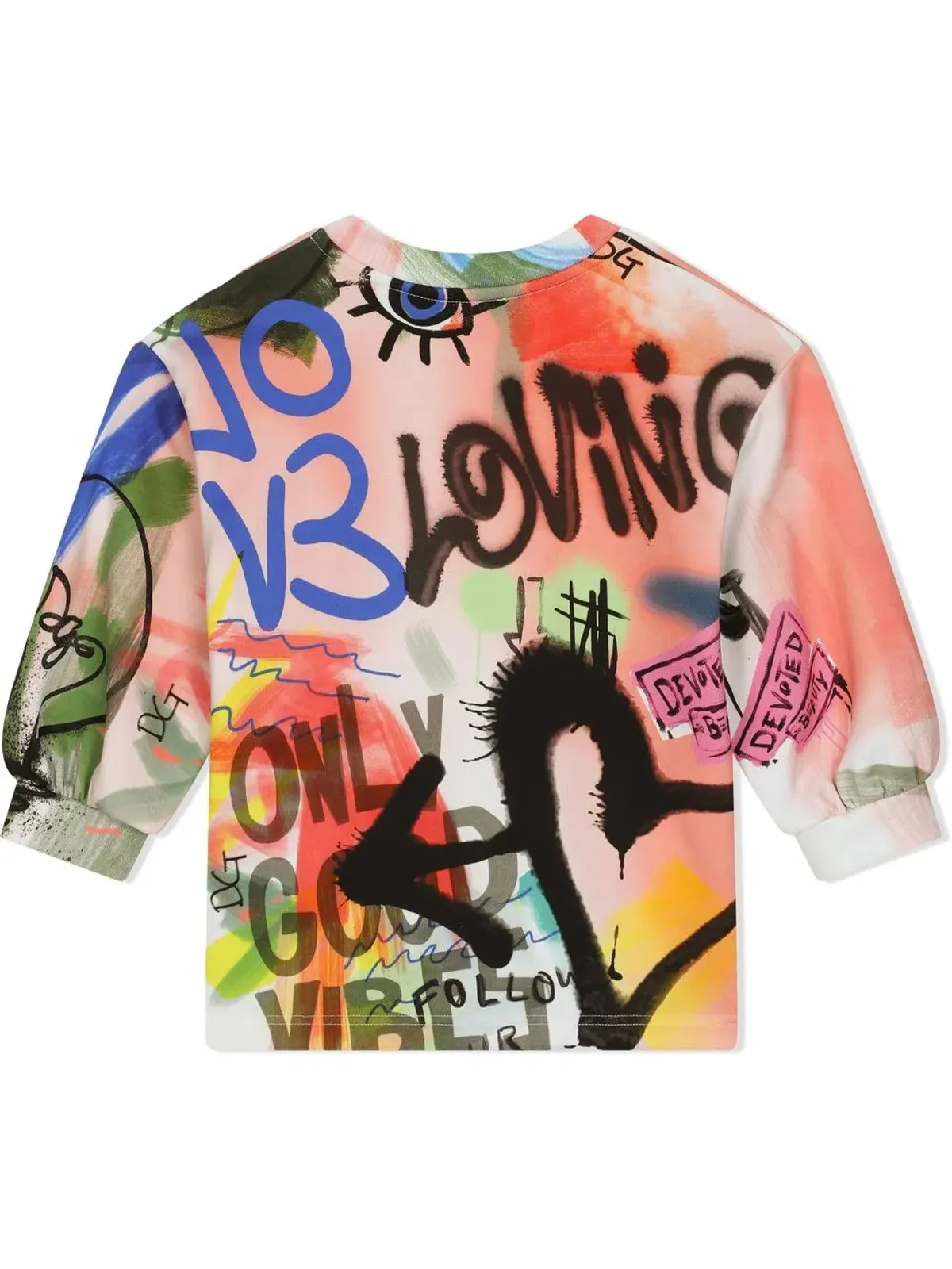 Dolce & Gabbana Kids グラフィティプリント半袖Tシャツ - ホワイト - 画像2