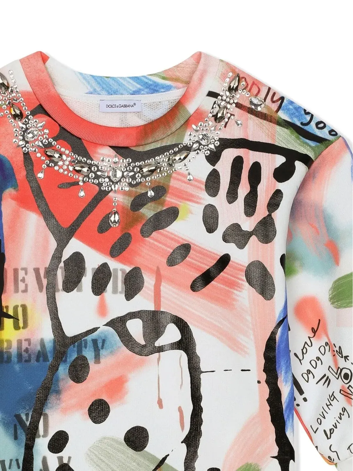 Dolce & Gabbana Kids グラフィティプリント半袖Tシャツ - ホワイト - 画像3