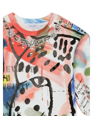 Dolce & Gabbana Kids グラフィティプリント半袖Tシャツ - ホワイト - サムネイル3