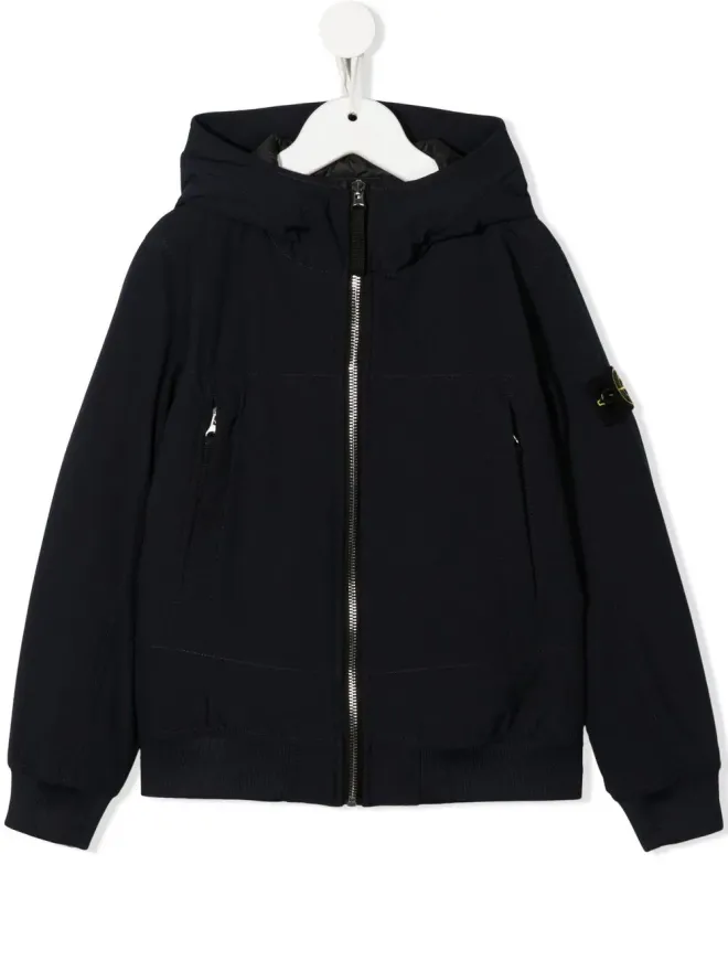 Stone Island Junior Stone Island Junior ロゴパッチ付きジップジャケットの商品画像