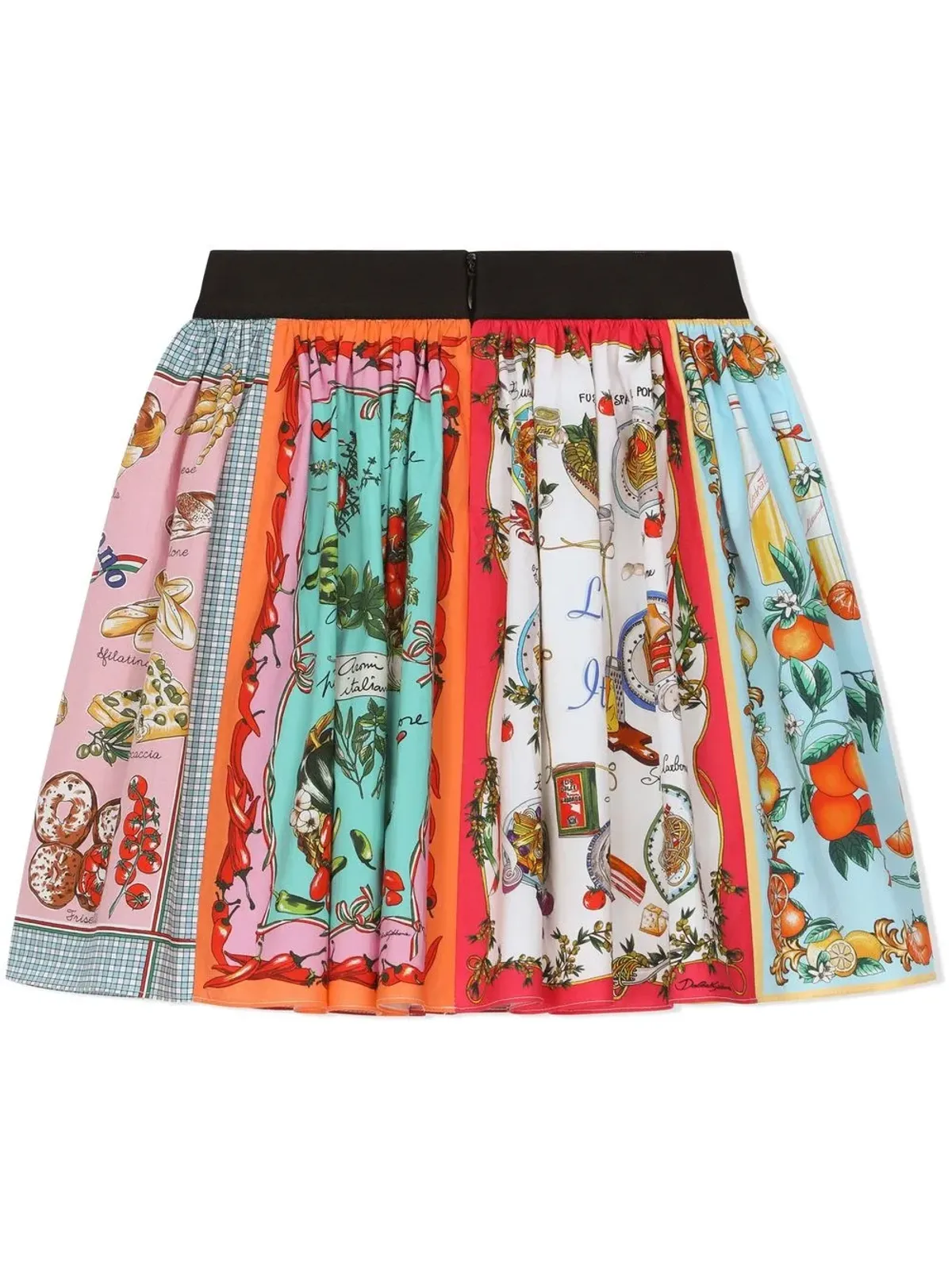 Dolce & Gabbana Kids ロゴ入りウエストバンド グラフィックプリント スカート - Blue - 画像2