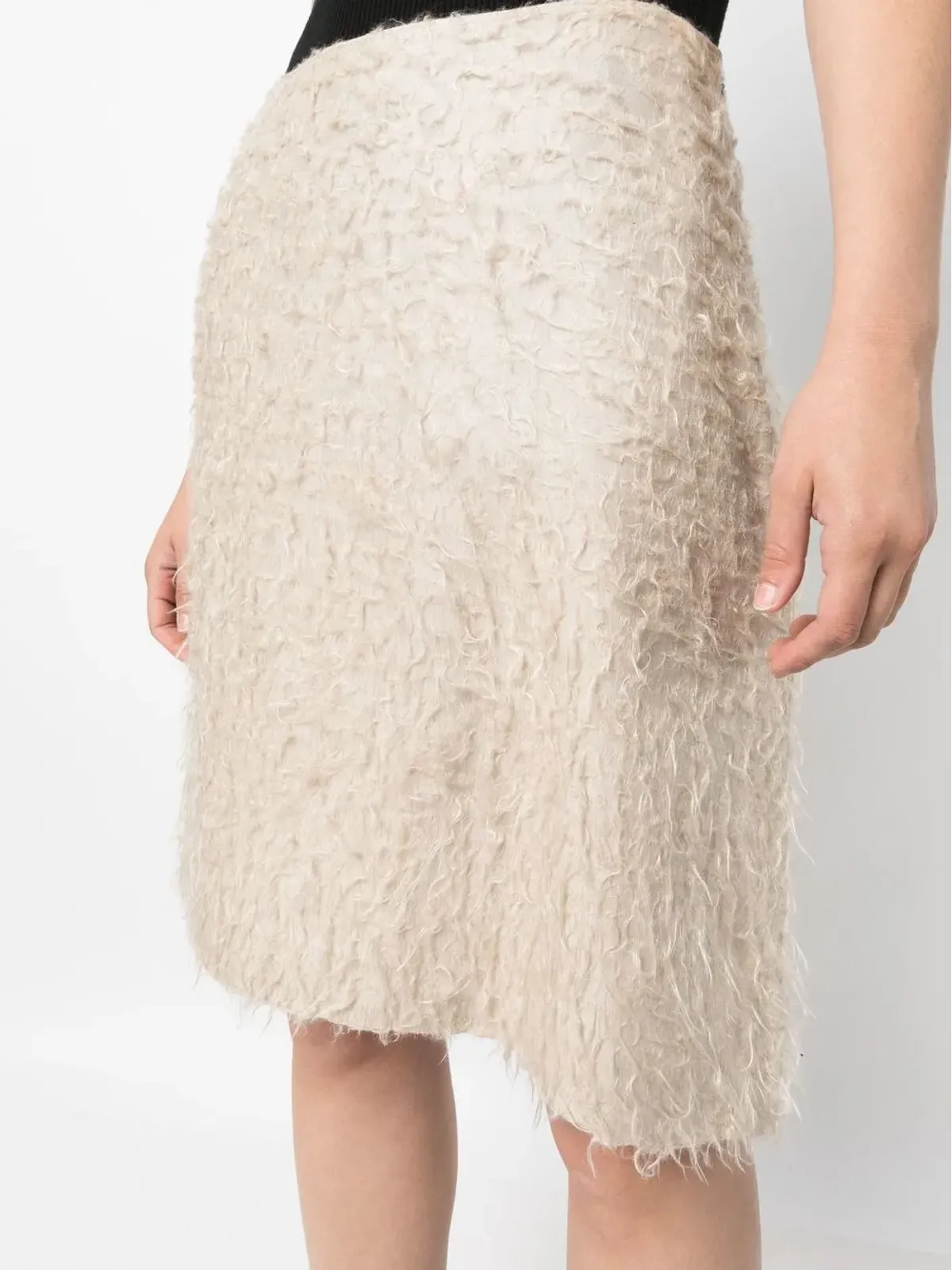 Helmut Lang Pre-Owned 2010s ダメージ加工風 アシンメトリースカート - 画像5