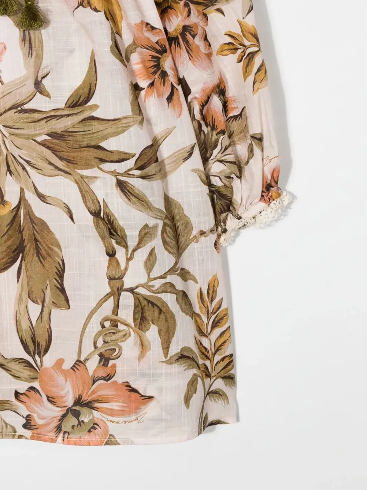 ZIMMERMANN Kids Annekeストライプ柄スモックトップ（Neutrals） - 画像3