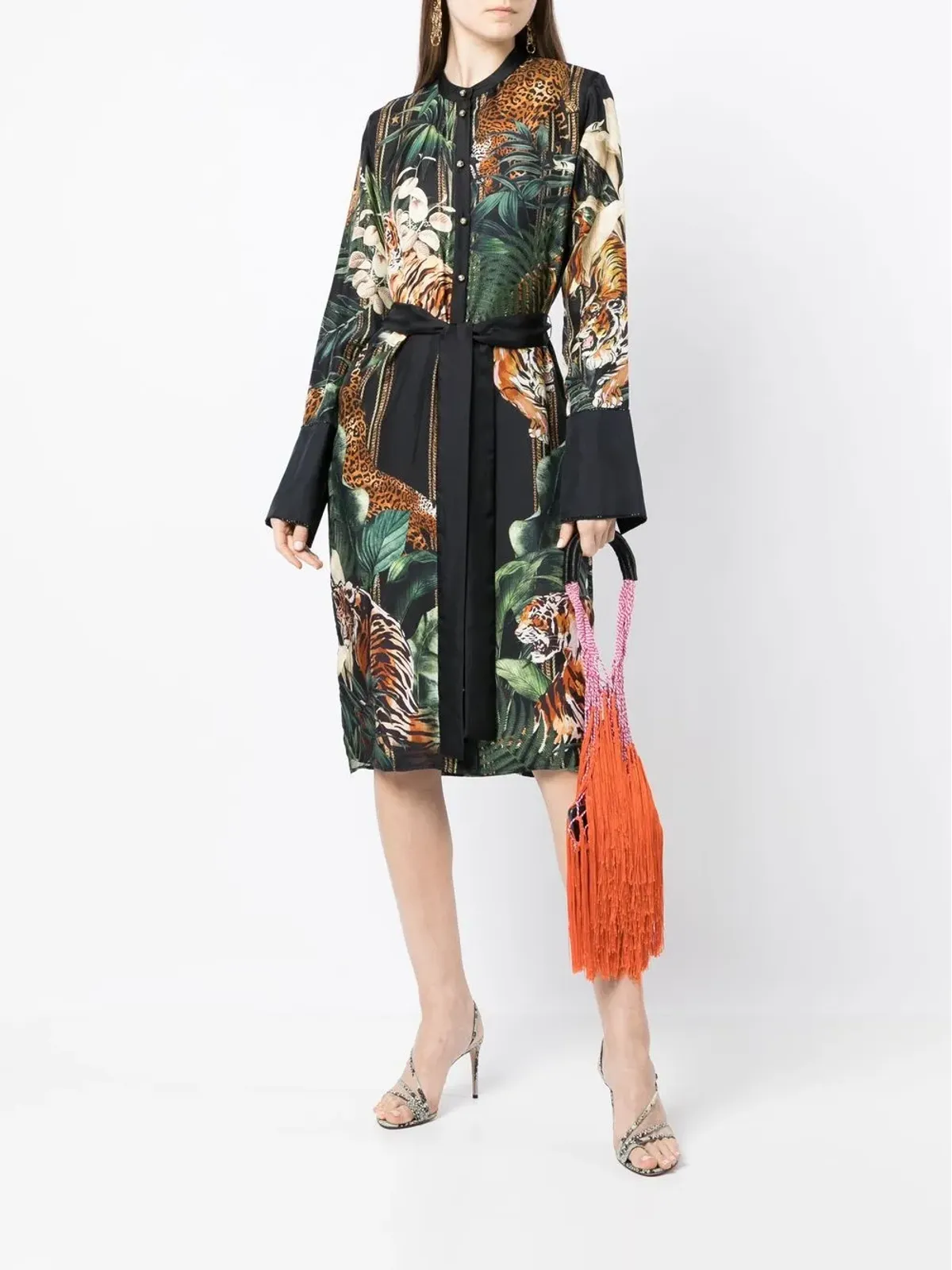 Camilla Easy Tiger print open-back silk dress - Black - 画像2
