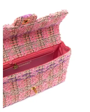 CHANEL ビンテージ 1995 CCターンロック ツイード トップハンドルバッグ - ピンク - サムネイル5
