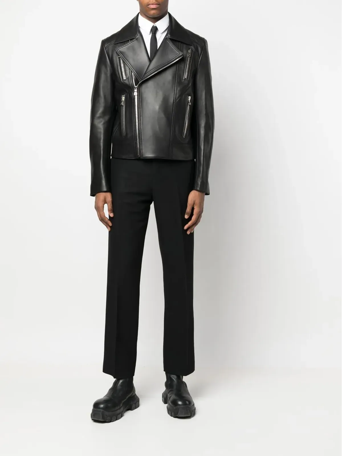 Balmain ジップファスナー付きレザージャケット - 画像2