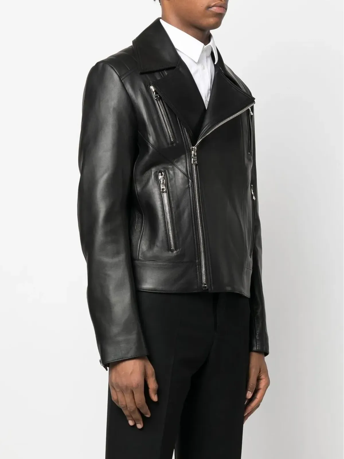 Balmain ジップファスナー付きレザージャケット - 画像3
